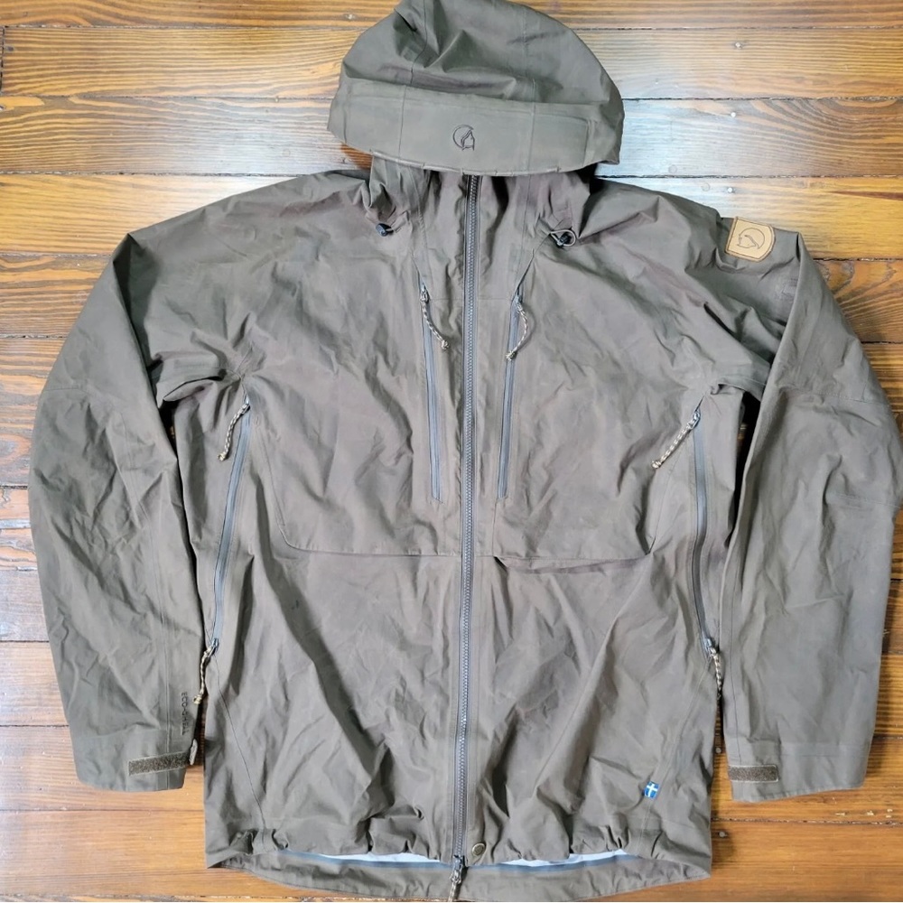 Fjallraven Keb Eco-Shell Jacket Mens Large Dark Olive